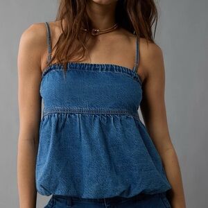 AE denim bubble tube top